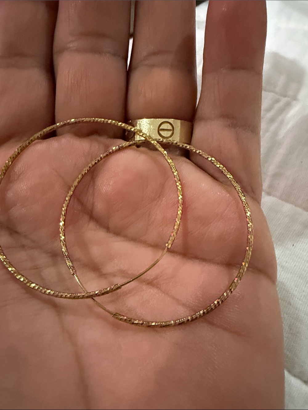 Gold-Tone Textured Hoop Earrings - Women Jewelry